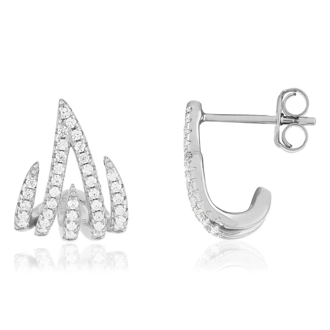 Boucles d'oreilles argent 925 et zirconias