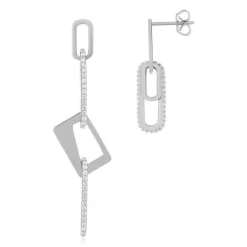 Boucles d'oreilles argent 925 et zirconias