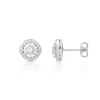 Boucles d'oreilles argent 925 fleurs zirconias