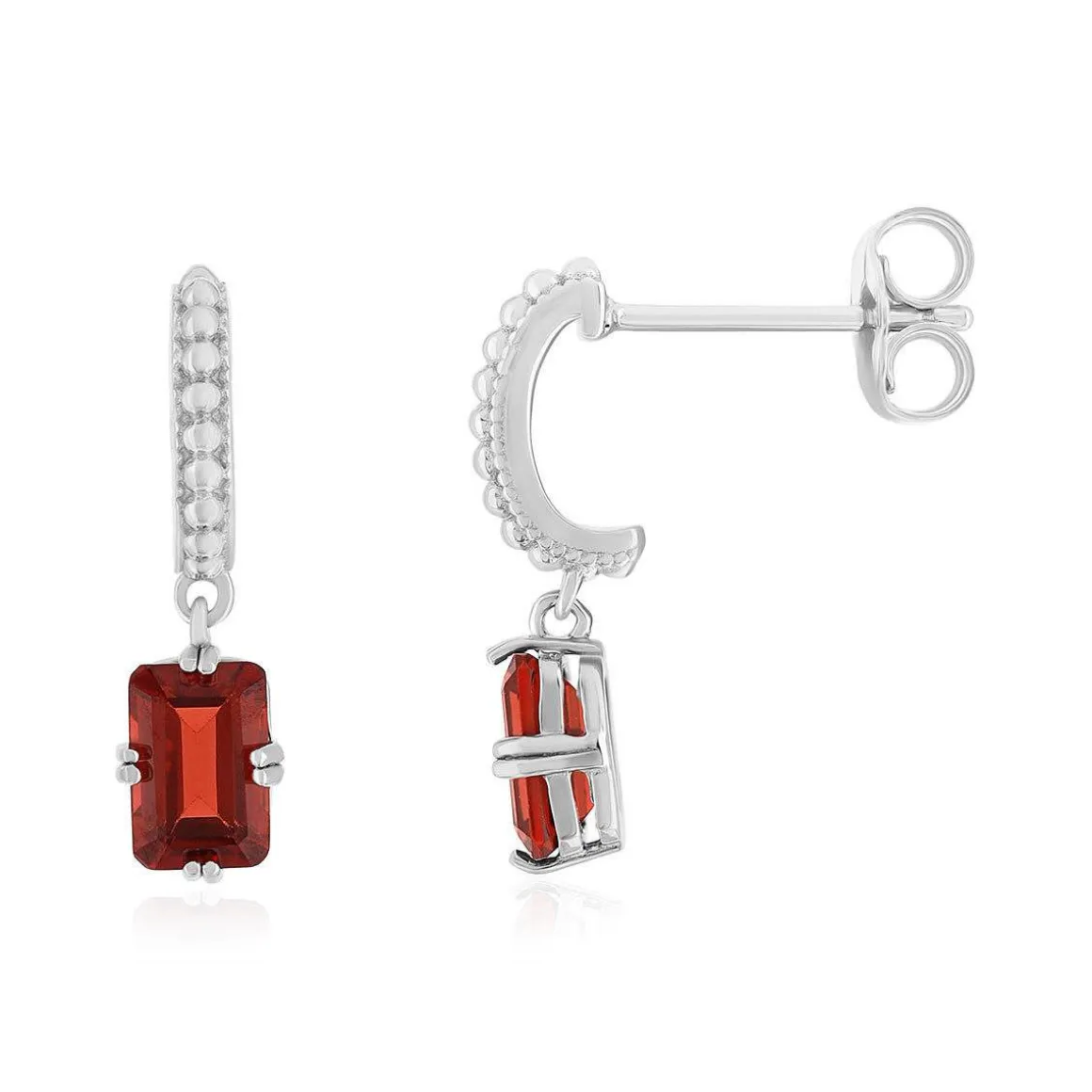 Boucles d'oreilles argent 925 grenats