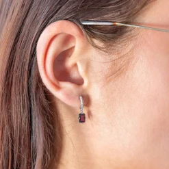Boucles d'oreilles argent 925 grenats