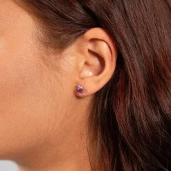 Boucles d'oreilles argent 925 grenats rhodolite améthystes et topazes blanches