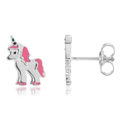 Boucles d'oreilles argent 925 laque licornes