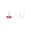 Boucles d'oreilles argent 925 laque dormeuses cerises