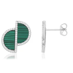 Boucles d'oreilles argent 925 malachites