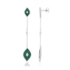 Boucles d'oreilles argent 925 malachites et zirconias