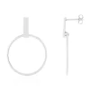 Boucles d'oreilles argent 925 motif barrette et anneau