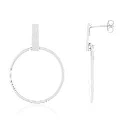 Boucles d'oreilles argent 925 motif barrette et anneau