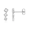Boucles d'oreilles argent 925 motif carré zirconias