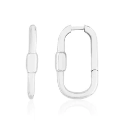 Boucles d'oreilles argent 925 motif fermoir à visser rectangulaire