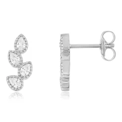 Boucles d'oreilles argent 925 motif carré zirconias