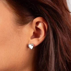 Boucles d'oreilles argent 925 nacres coeurs