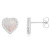 Boucles d'oreilles argent 925 nacres et ziconias coeur