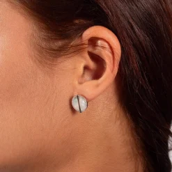 Boucles d'oreilles argent 925 nacres et ziconias