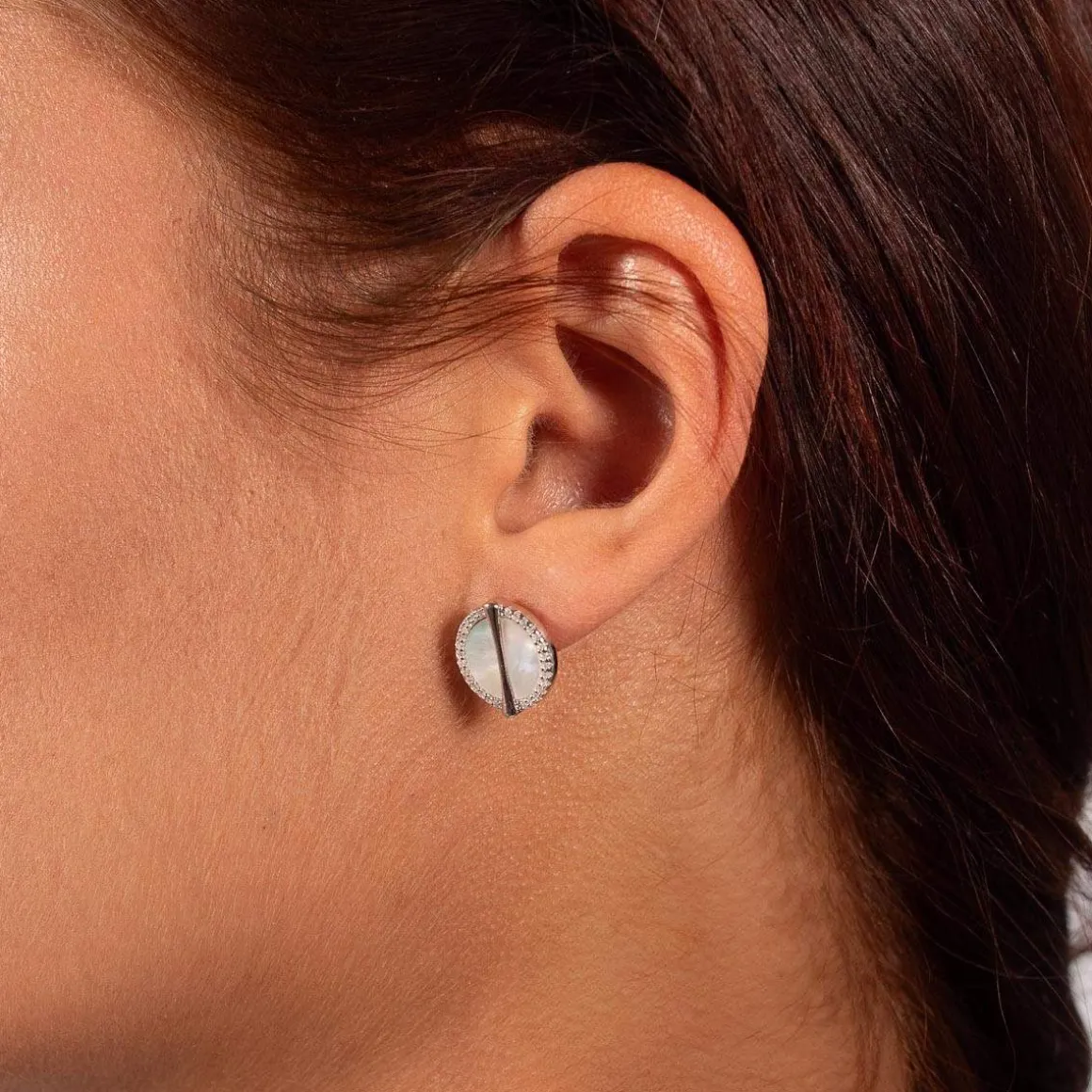 Boucles d'oreilles argent 925 nacres et ziconias