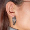 Boucles d'oreilles argent 925, ovale