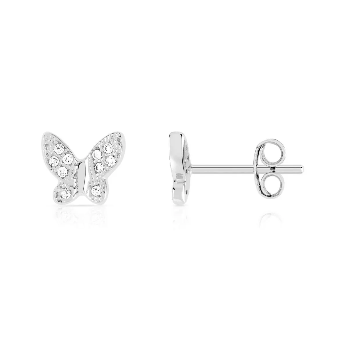 Boucles d'oreilles argent 925 papillons et zirconias
