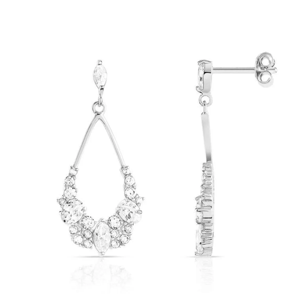 Boucles d'oreilles argent 925 pendants zirconias