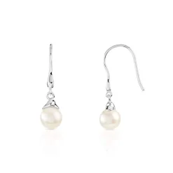 Boucles d'oreilles argent 925 pendants perles de culture de Chine