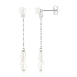 Boucles d'oreilles argent 925 perle de culture de chine