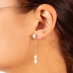 Boucles d'oreilles argent 925 perle de culture de chine
