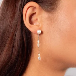 Boucles d'oreilles argent 925 perle de culture de chine