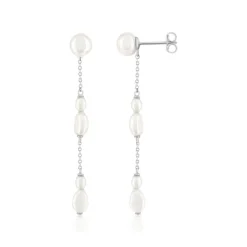 Boucles d'oreilles argent 925 perle de culture de chine