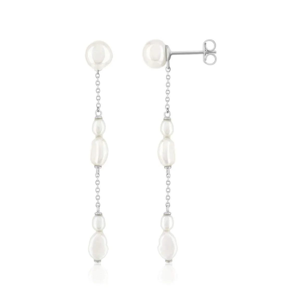 Boucles d'oreilles argent 925 perle de culture de chine