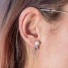 Boucles d'oreilles argent 925 perles de culture de Chine et zirconias