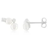 Boucles d'oreilles argent 925 perles de culture de Chine zirconias