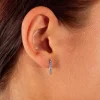 Boucles d'oreilles argent 925 pierres synthétiques bleues