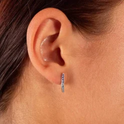 Boucles d'oreilles argent 925 pierres synthétiques bleues