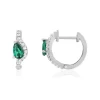 Boucles d'oreilles argent 925 pierres synthétiques vertes et zirconias