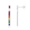Boucles d'oreilles argent 925 pierres synthétiques multicolores
