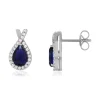 Boucles d'oreilles argent 925 pierres imitation bleues et zirconias