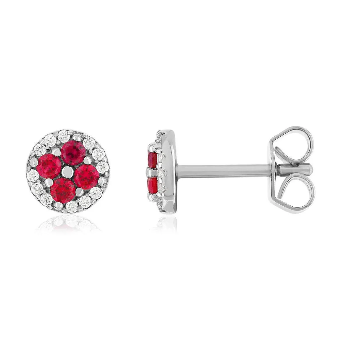 Boucles d'oreilles argent 925 pierres synthétiques et zirconias