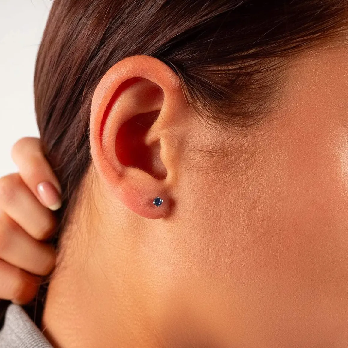 Boucles d'oreilles argent 925 pierres synthétiques bleues