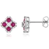 Boucles d'oreilles argent 925 pierres synthétiques et zirconias