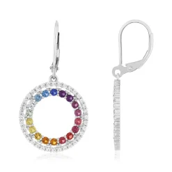 Boucles d'oreilles argent 925 pierres synthétiques et zirconias