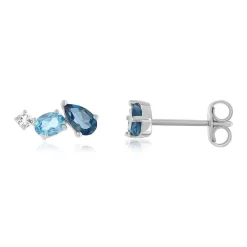 Boucles d'oreilles argent 925 topazes