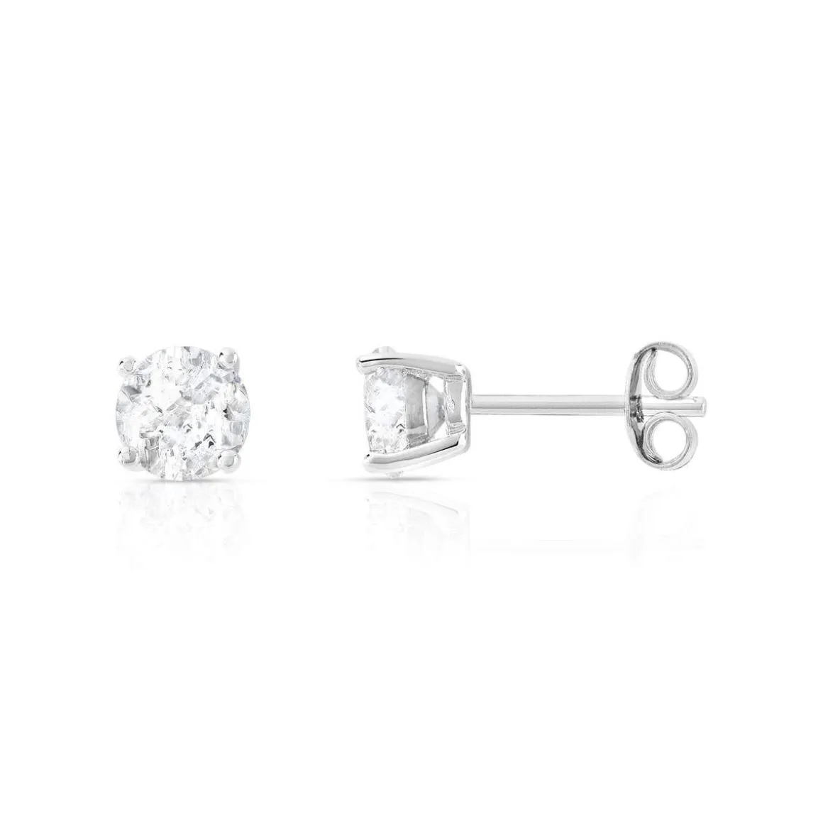 Boucles d'oreilles argent 925 2 zirconias