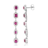 Boucles d'oreilles argent zirconias rouge et blanc