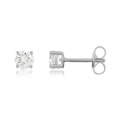 Boucles d'oreilles argent 925 zirconias serti 4 griffes