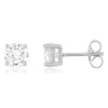 Boucles d'oreilles argent 925 zirconias serti 4 griffes