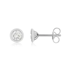Boucles d'oreilles argent 925 zirconias serti clos