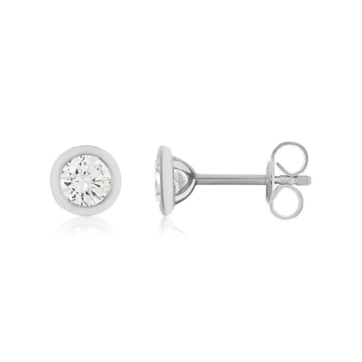 Boucles d'oreilles argent 925 zirconias serti clos