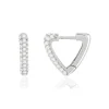 Boucles d'oreilles argent 925 zirconias, motif triangle
