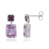 Boucles d'oreilles argent 925 zirconias violets 16mm