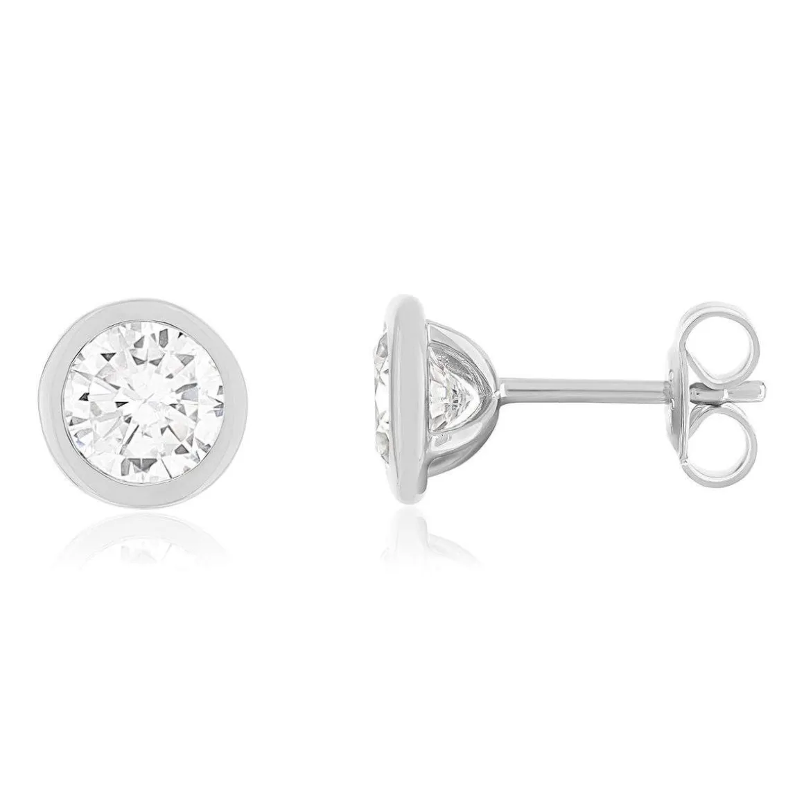 Boucles d'oreilles argent 925 zirconias serti clos