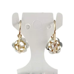Boucles d'oreilles brisures d'occasion 2 ors pierres imitations